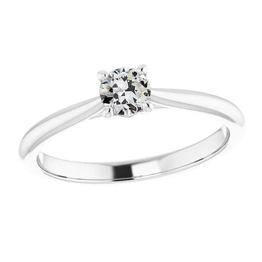 Anel Solitaire redondo antigo corte de diamante haste cônica 1 quilate - harrychadent.pt