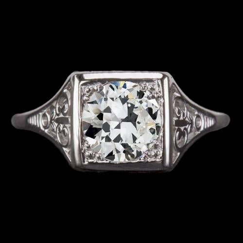 Anel Solitaire Redondo Antigo Mineiro Diamante Estilo Vintage 2 Quilates - harrychadent.pt