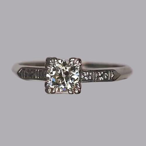 Solitaire redondo antigo corte de mina anel de diamante triplo conjunto de 1 quilate - harrychadent.pt