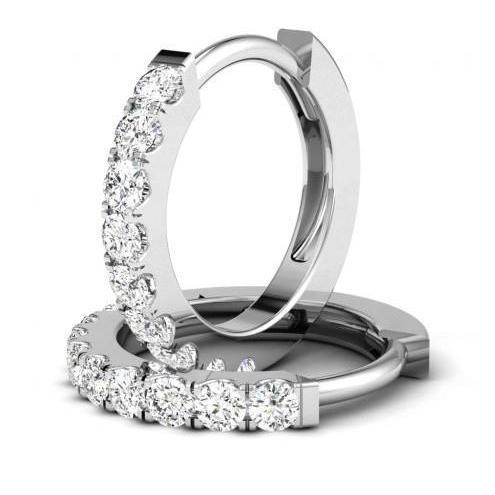 Brincos de argola brilhantes de 3.25 quilates e diamantes para mulheres ouro branco 14K - harrychadent.pt