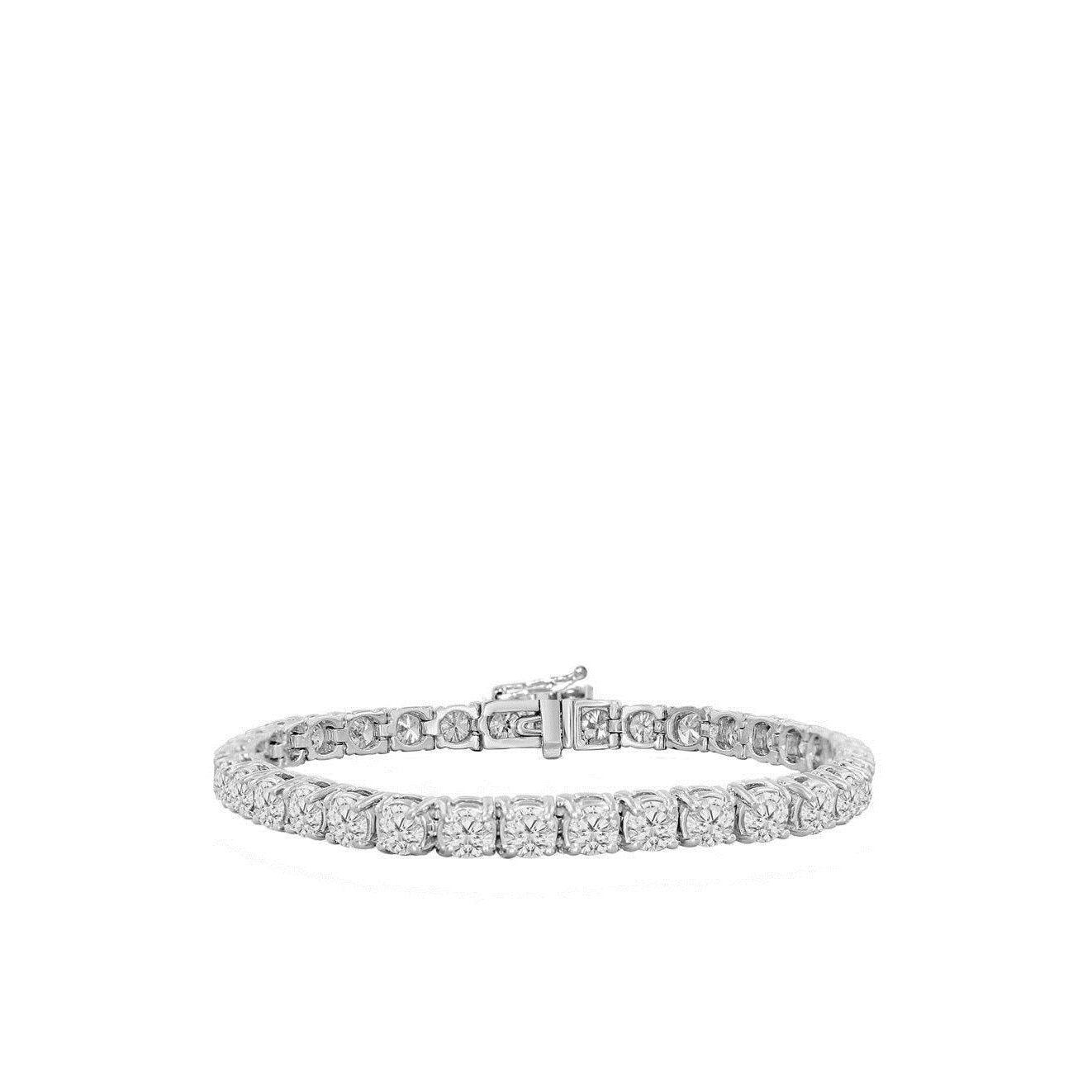 Pulseira de diamantes de corte brilhante brilhante 9.60 quilates em ouro branco 14K - harrychadent.pt