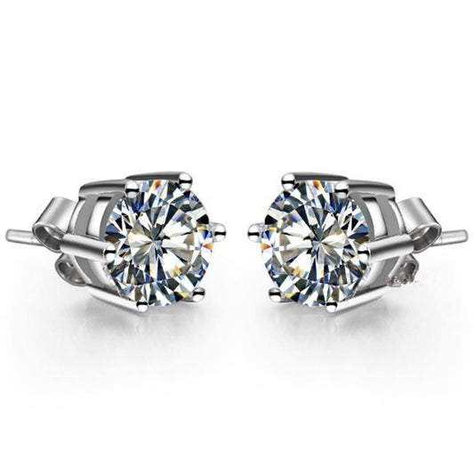 Brinco redondo espumante de corte redondo 2.10 ct de diamante para senhoras em ouro branco 14K - harrychadent.pt