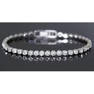 Pulseira de tênis de diamante com corte redondo espumante em ouro branco 14K 4.80 quilates - harrychadent.pt