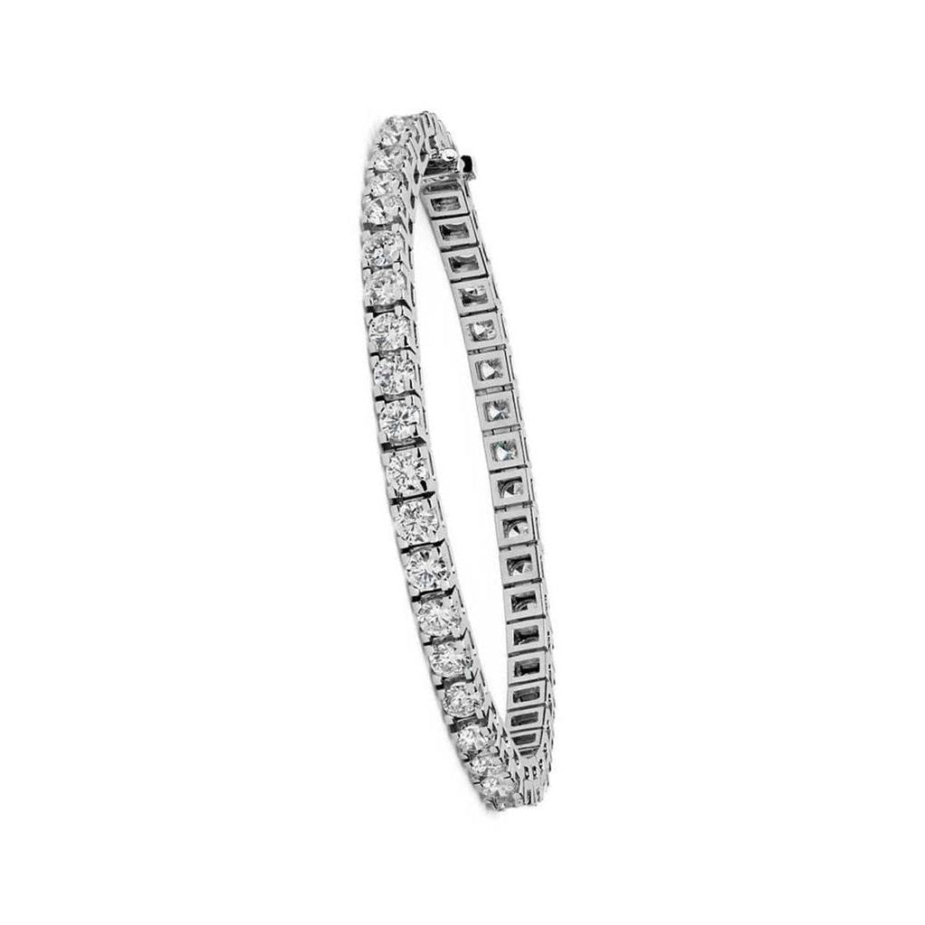 Pulseira de tênis de diamante redonda espumante em ouro branco sólido 14K 8.40 Ct - harrychadent.pt