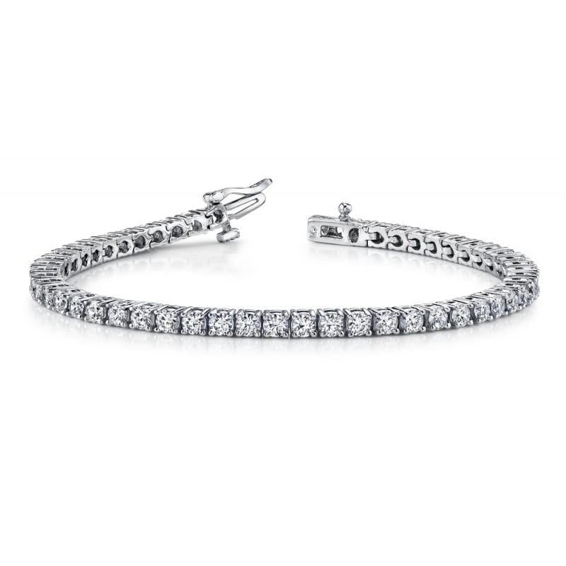 Bracelete de tênis básico em ouro branco cintilante 14K 8.10 quilates e diamantes - harrychadent.pt