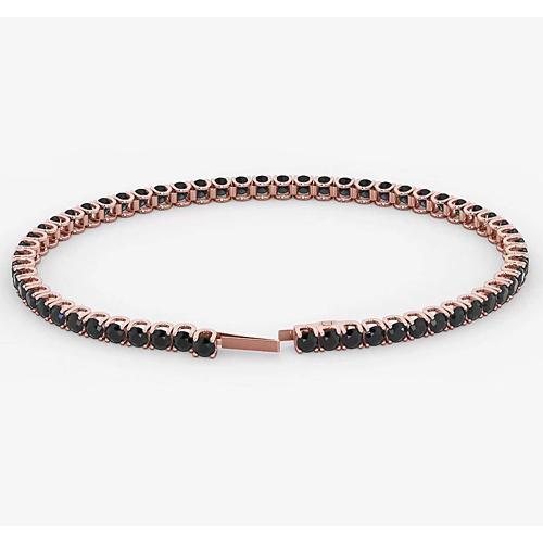 Pulseira de tênis com diamante negro 5.90 quilates ouro rosa 14K joias novas - harrychadent.pt