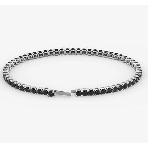 Pulseira de tênis com diamante negro 5.90 quilates e ouro branco 14K joias - harrychadent.pt