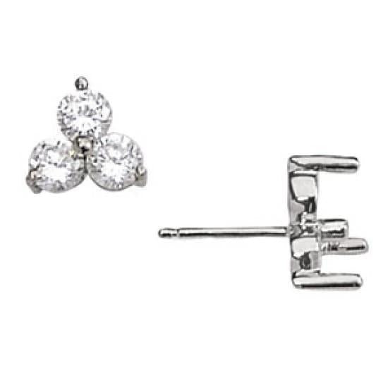 Três brincos de pedra de 3 ct. Brinco de diamantes em ouro branco 14K - harrychadent.pt