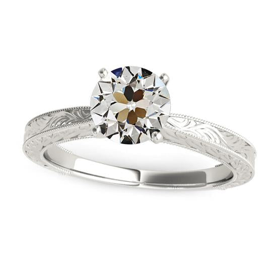 Solitário estilo vintage redondo antigo anel de diamante de 2 quilates - harrychadent.pt