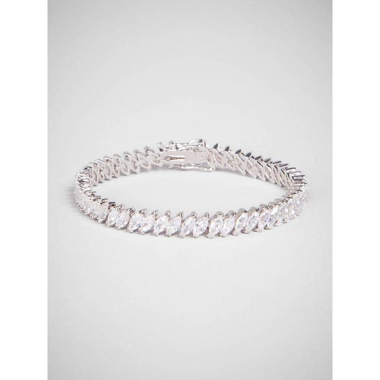 Bracelete de tênis Marquise Cut Diamonds em ouro branco 14K 20 quilates nova - harrychadent.pt