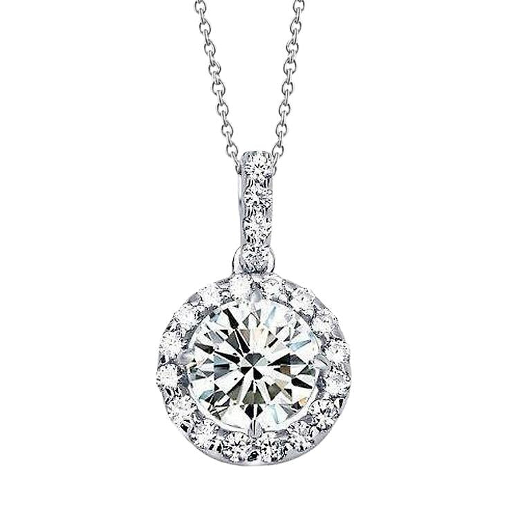 Colar pingente de diamantes em ouro branco 14K 2.50 quilates novo - harrychadent.pt