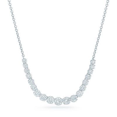 Colar feminino de ouro branco 14K corte brilhante 11,00 quilates e diamantes - harrychadent.pt