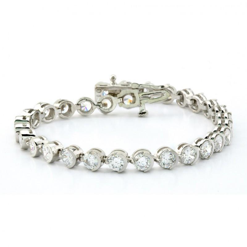Bracelete de tênis básico de ouro branco 14K Prong Diamonds 5.70 quilates - harrychadent.pt