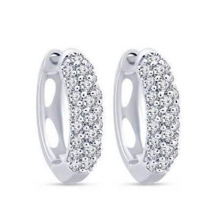 Brincos de argola femininos em ouro branco 14K com corte redondo de 2.90 quilates - harrychadent.pt