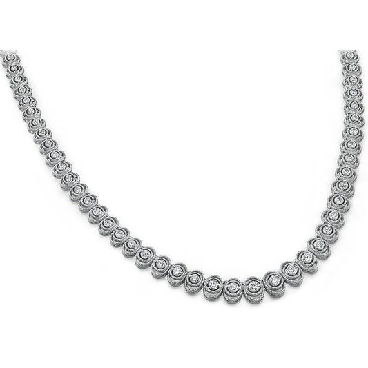 Colar de tênis feminino de ouro branco 14K de diamantes 12 quilates - harrychadent.pt