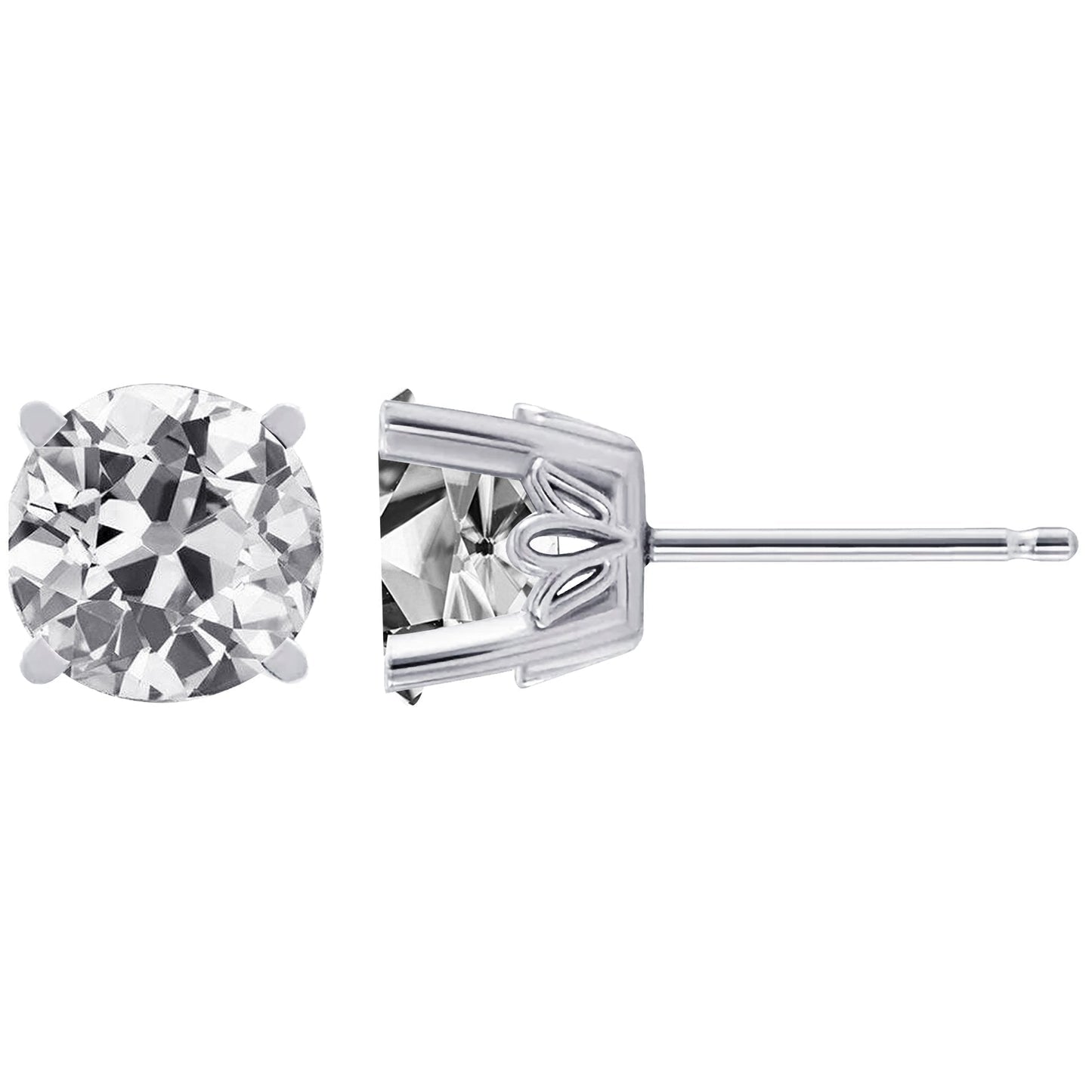 Brincos femininos de 4 quilates em ouro branco e diamantes. - harrychadent.pt