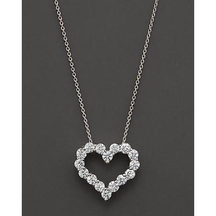 Ouro Branco Redondo Colar de Diamantes Pingente Mulheres Jóias Novo 4 Ct. - harrychadent.pt