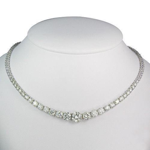 Collana in oro bianco con diamanti taglio brillante scintillante 14.00 ct - harrychadent.pt