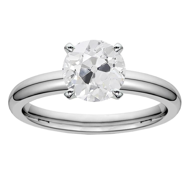 Solitaire feminino em ouro branco anel de diamante antigo corte 2.50 quilates - harrychadent.pt