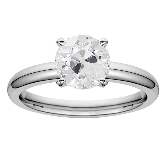 Solitaire feminino em ouro branco anel de diamante antigo corte 2.50 quilates - harrychadent.pt