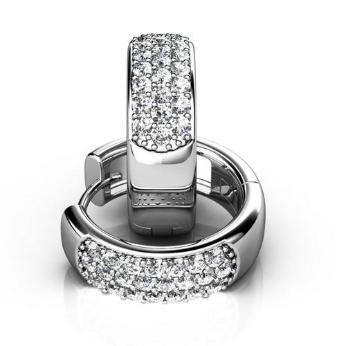 Largo Brincos Huggie De Diamante