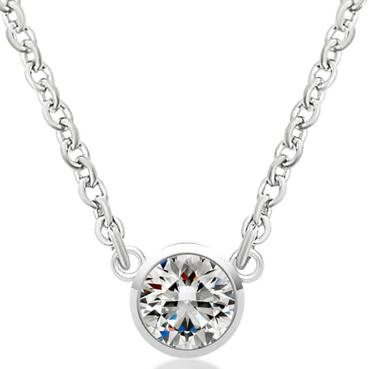 Colar de diamante feminino com jarda de 3 quilates e corrente de 18 polegadas em ouro branco 14K - harrychadent.pt