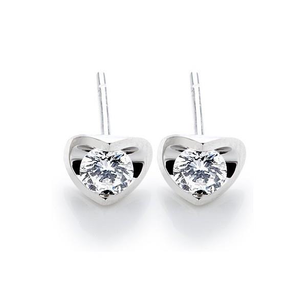 Brincos femininos em formato de coração com diamantes redondos de 2 ct lapidação em ouro branco - harrychadent.pt