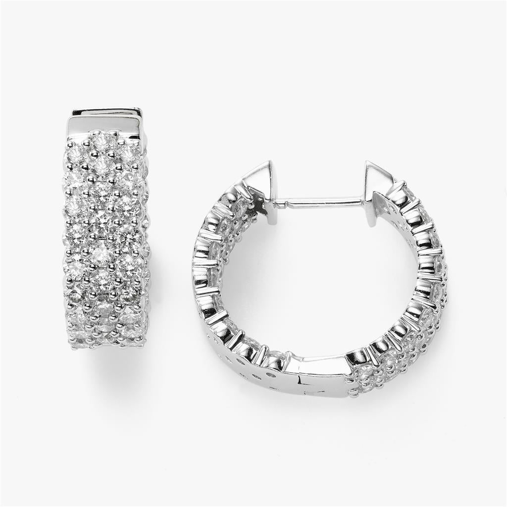 Brincos de argola femininos de 5.10 quilates. diamantes de corte redondo e ouro branco 14K - harrychadent.pt