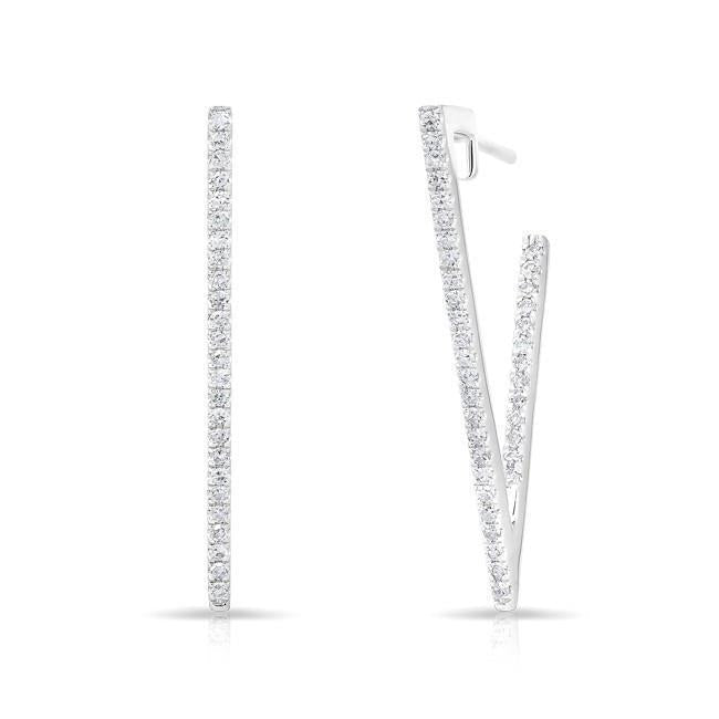 Brincos femininos argola com corte redondo 3.00 quilates e diamantes 14k ouro branco - harrychadent.pt