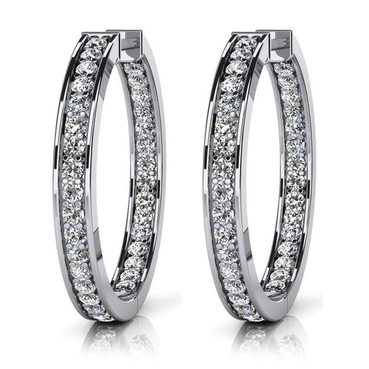 Brincos femininos em ouro branco cintilante 3.40 ct diamantes redondos - harrychadent.pt