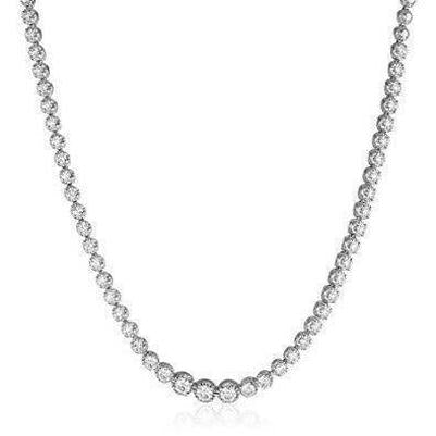 Colar feminino em ouro branco 14K 10,00 ct diamantes brilhantes de corte redondo - harrychadent.pt