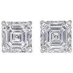 Orecchino a bottone da donna con diamante taglio Asscher 2 carati oro 14 carati Nuovo - harrychadent.pt