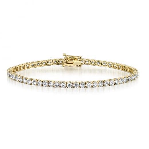 Bracelete de tênis em ouro amarelo 14K 6.84 quilates e diamantes lapidação redonda nova - harrychadent.pt