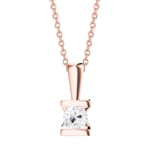 Conjunto de barras pendentes de diamante redondo antigo de mineiro com 1 quilate rosa dourado - harrychadent.pt
