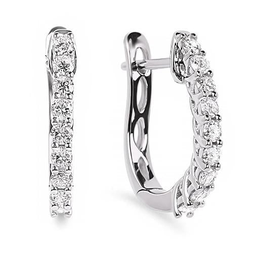 Hoop Earring White Gold 14K 2.70 Carats Round Cut Diamond Ladies - harrychadent.pt