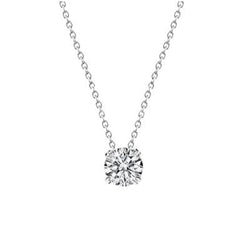 0.50 Ct Ladies Round Diamond Necklace Pendant 14K White Gold Jewelry