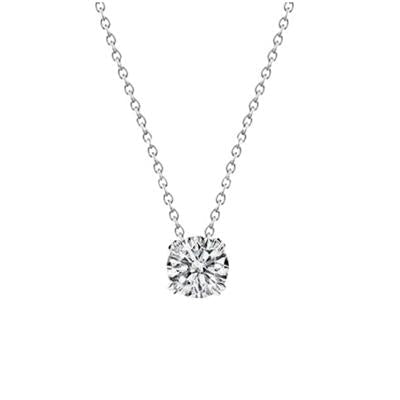 Colar de diamante redondo feminino de 0.50 ct joias de ouro branco 14K - harrychadent.pt