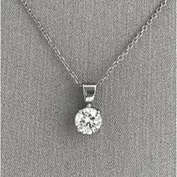 0.7 Ct Round Cut Solitaire Diamond Necklace Pendant