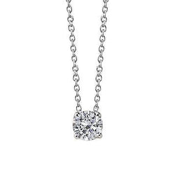 0.75 Carats Round Cut Diamond Women Necklace Pendant 14K White Gold