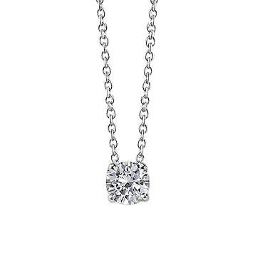 Colar feminino de diamante com corte redondo de 0.75 quilates e pingente de ouro branco 14K - harrychadent.pt