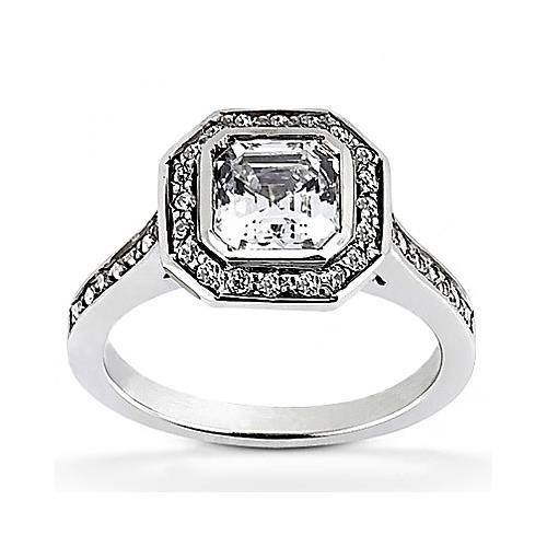 1 Quilate Asscher Anel de Diamante