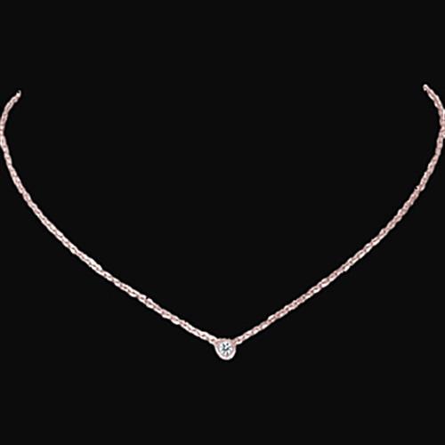 Conjunto de moldura de 1 quilate diamante solitário colar pingente ouro rosa 14K - harrychadent.pt