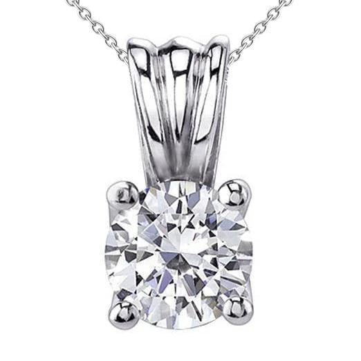 1 quilate diamante solitaire pingente colar ouro branco 14k - harrychadent.pt