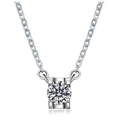 1 Carat Diamond Women Necklace Pendant White Gold 14K