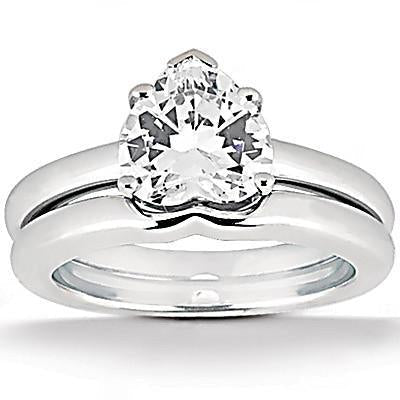 Conjunto de pulseira de noivado de diamante com corte de coração de 1 quilate anel solitário - harrychadent.pt