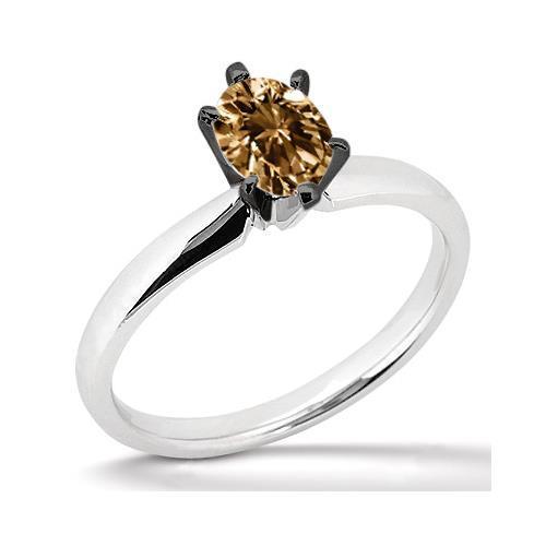 Pedra preciosa de anel de casamento de diamante oval champanhe de 1 quilate - harrychadent.pt