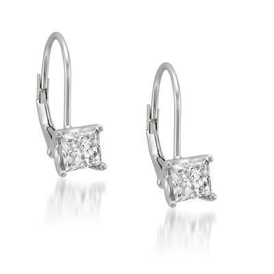 Brinco Princesa Corte Solitário de Diamante de 1 Quilate - harrychadent.pt