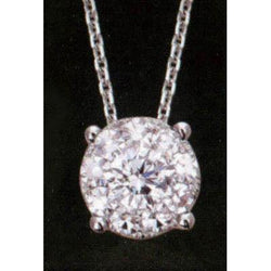 1 Carat Round Diamond Pendant Necklace With Chain