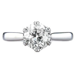 1 Carat Solitaire Round Prong Set Old Miner Diamond Ring Jewelry