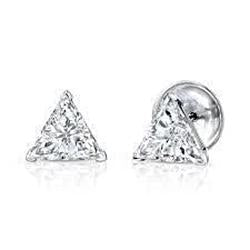 Par de brinco feminino de diamante com corte brilhante de 1 quilate ouro branco 14K - harrychadent.pt